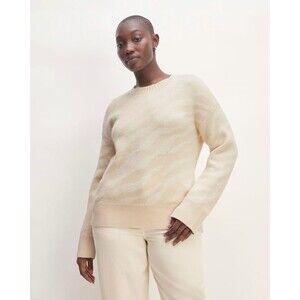 Everlane Alpaca Tiger Stripe Sweater | Sustainable Cream Animal Print Size M